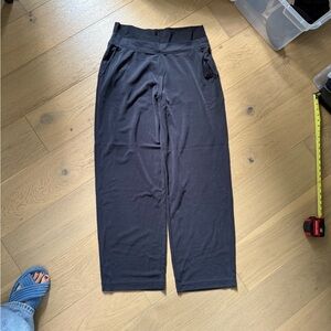 Athleta Black Relaxed Fit wide leg lounge jogger Pants double waistband XL
